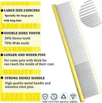 Metal Dog Grooming Combs Shedding Tangles, Knots, Mats. - Large / gold - image 4