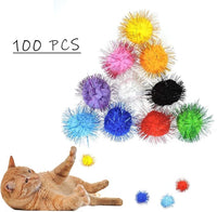 Andiker Cat Crinkle Balls, 2.36 Inches Colorful Cat Balls Chew and Chase Cat Mylar Crinkle Balls Lightweight Cat Toys for Indoor Cats to Keep Fit and Active (100pc)