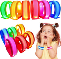GiftInTheBox LED light up bracelets for kids in red, orange, yellow, green, blue and pink