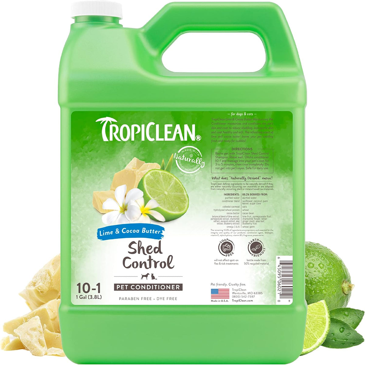 TropiClean Dog Conditioner - Lime & Cocoa Butter / 1 Gallon (Pack of 1)