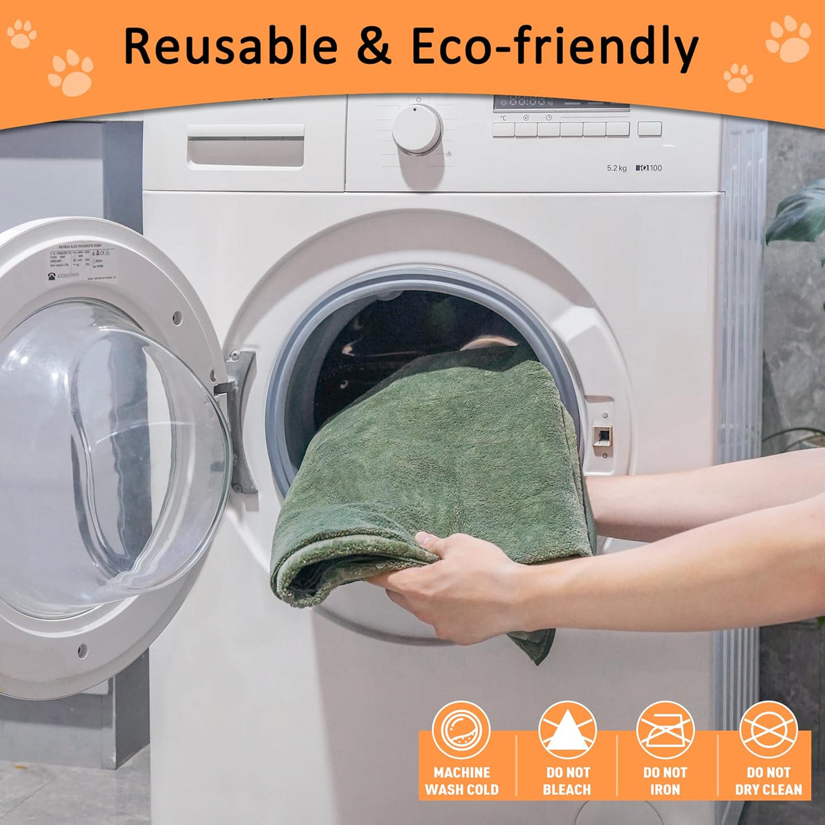 Washable Pee Pads for Dogs, 65'' x 48'', Quick-Dry, Grey - Green / 72x72 Inch(Pack of 3) - image 4