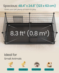 SONGMICS Pet Playpen, Small Animal Cage – Essentials for Small Pets - Black / 48.4"L x 24.8"W x 18.1"H / 7 Panels with Bottoms - image 4