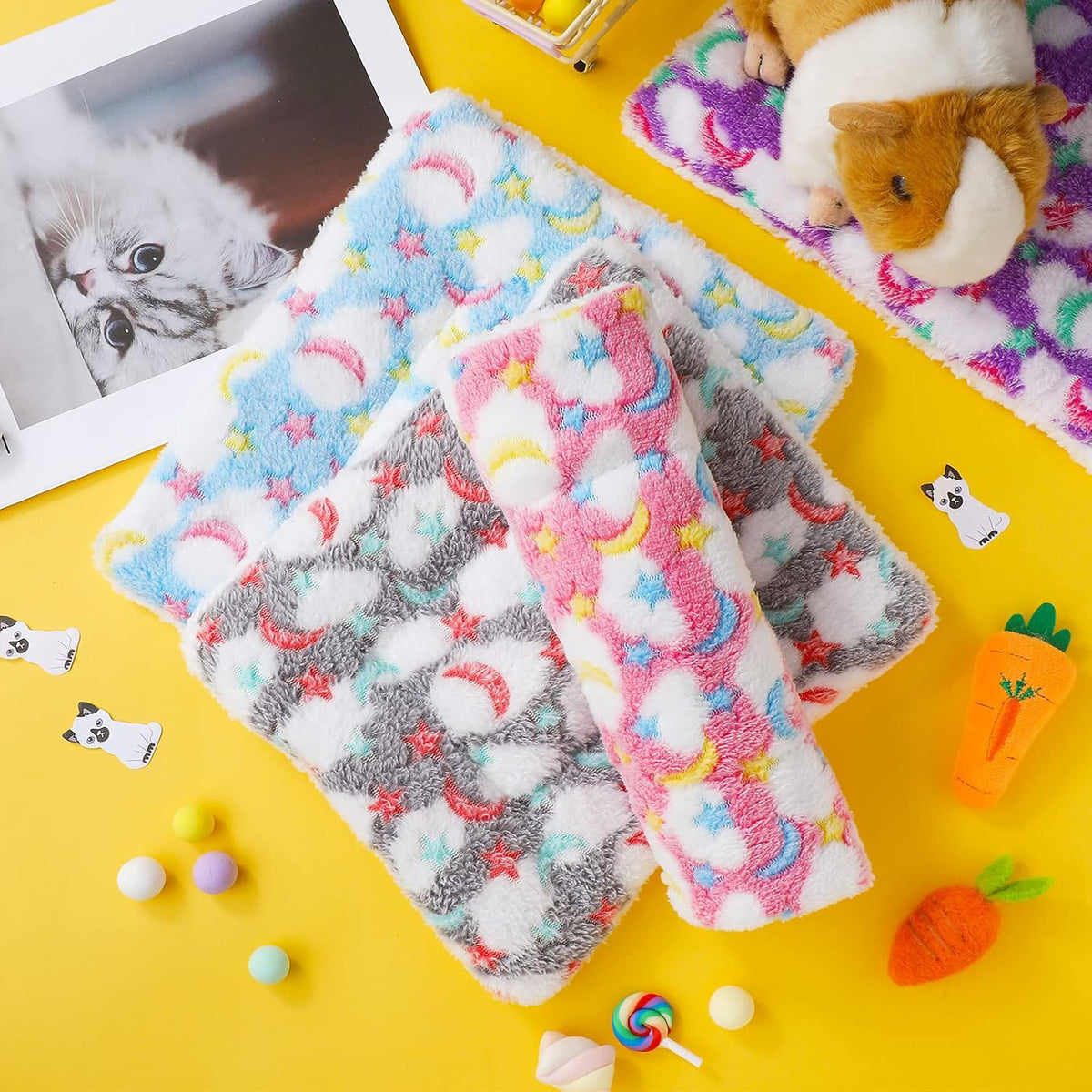 Jetec 4 Pcs Guinea Pig Bed Pads Big Twinkle - Stars / 10 x 11 Inch - image 4