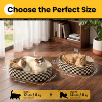 Conlun Oval Cat Scratcher Bed - Checkerboard / Large (19.7"L x 13.8"W x 3.5"Th) - image 4