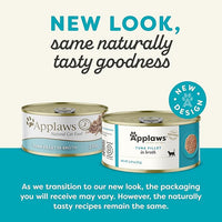 Applaws Natural Wet Cat Food, 24 Pack, Limited Ingredient Canned Wet Cat Food, Tuna Fillet in Broth, 2.47oz Cans