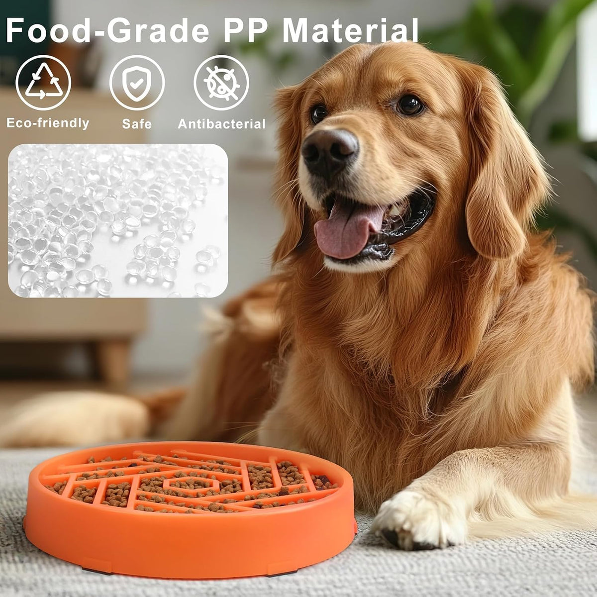 TOBYTO Slow Feeder Dog Bowls Large Medium Breed - Orange - image 2