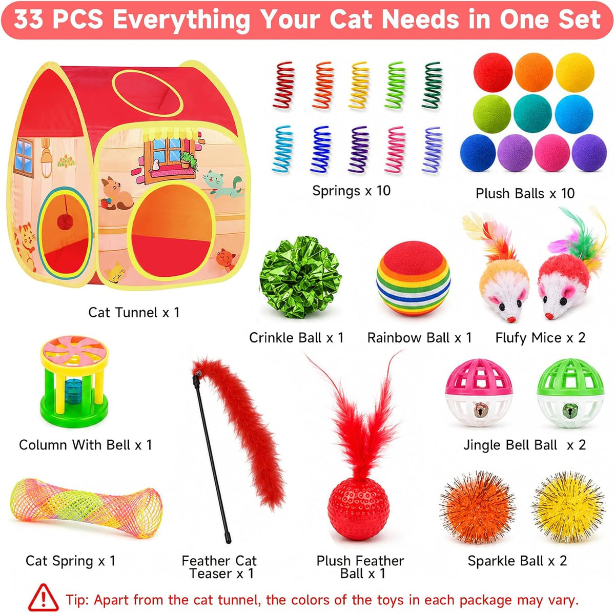 AILUKI 35PCS Cat Toys Variety Pack for Indoor Cats - Orange - image 2