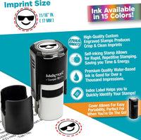 MaxMark round self-inking paw emoji stamp with blue ink - view 8