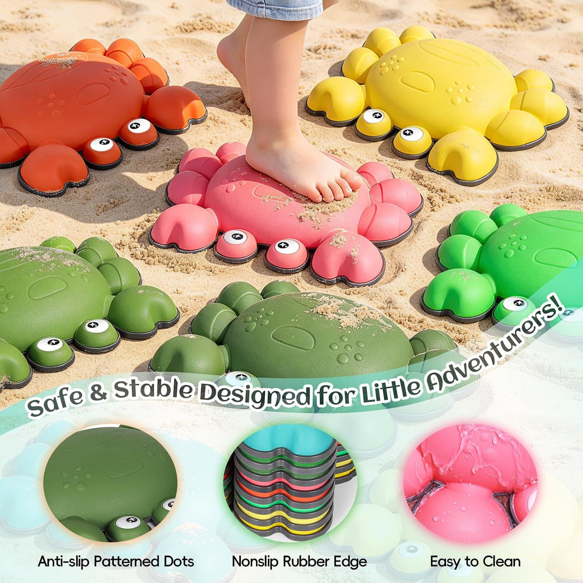 TOPNEW crab balance stepping stones for kids in bright colors, set of 6 - view 16