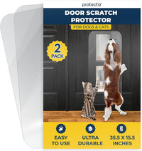 PROTECTO Door Protector from Dog Scratching, 35.5x24 - 2-pack Clear / 35.5x15.5"