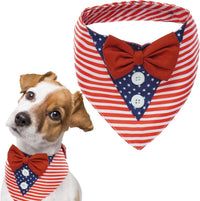 Dog Tuxedo for Small Dogs Valentines Bandana with Bowtie Wedding Tux – Essentials for Dogs - Independence Day / Large