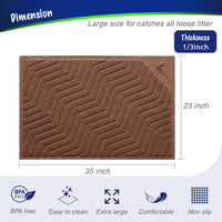 Cat Litter Box Mat, Kitty Premium PVC Pad, Durable Trapping Rug - 35x23 Inch (Pack of 1) / #02 Brown - image 2