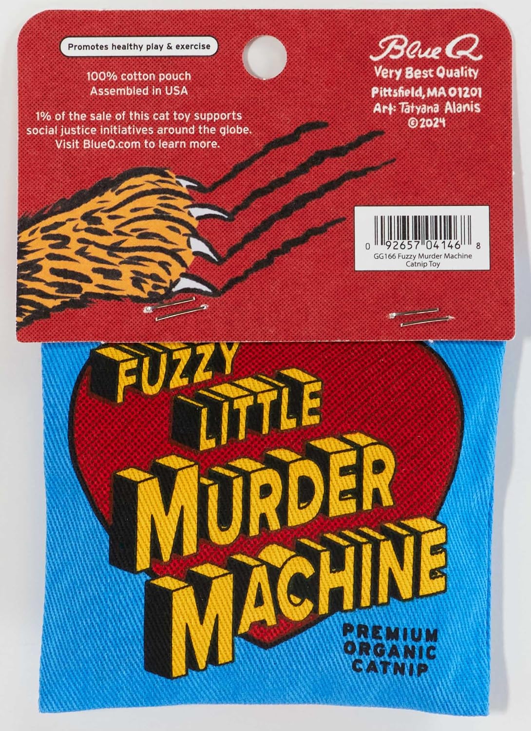 Blue Q Catnip - Cute Cat Toys for Biting with Funny Graphics -I Love My Cat – Essentials for Cats - Fuzzy Little Murder Machine - image 2