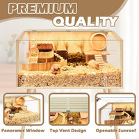 PROLEE Small Animal Cage, Hamster Cage Wooden Roof - 32.0"L x 16.0"W x 40.0"H / Window Roof - image 4