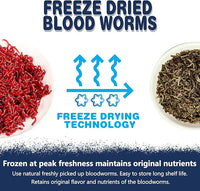 JADINGSFRAM Blood Worms Fish Food 2.5 oz, Freeze Dried Bloodworms for Fish, Bloodworms Fish Food for Freshwater Saltwater Tropical Fish Betta Cichlid Goldfish Guppy Turtle (2.5 OZ)