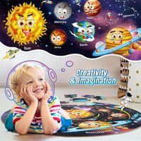 SYNARRY Unicorn Princess Mermaid Fairy Floor Puzzles for Kids Ages 3-5 – Fun for Kids & Family - Solar System - image 3
