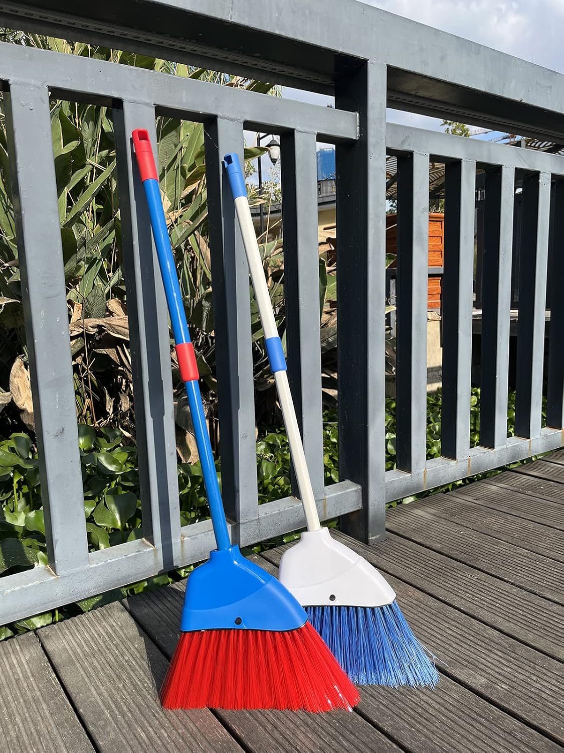 Kids Broom-Housekeeping Cleaning Tool for Kids Pretend Playing - Blue+red - image 4