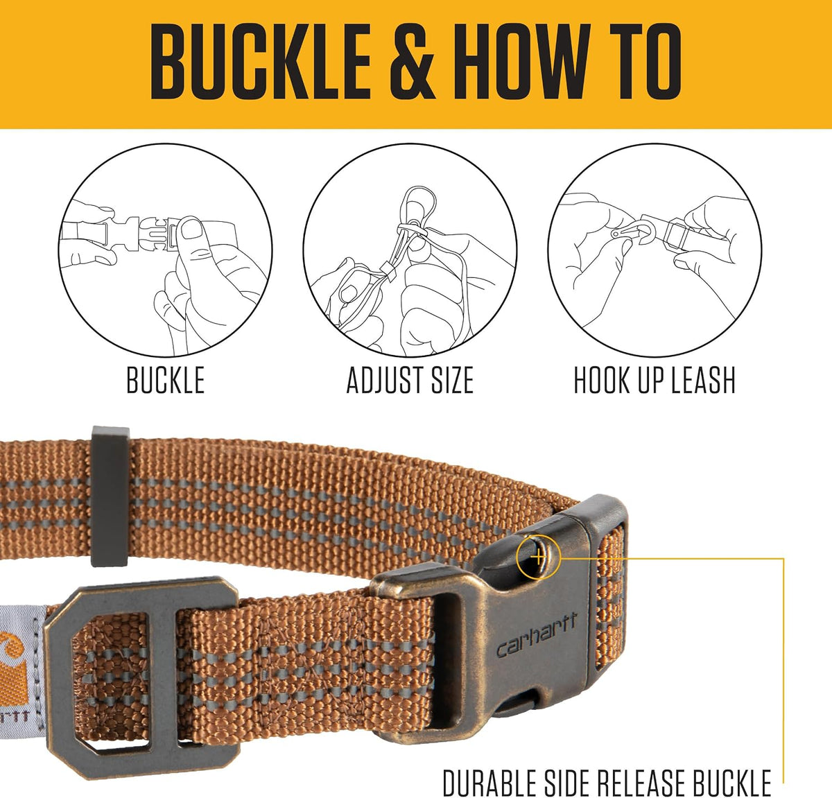 Carhartt Nylon Dog Collar Hunter Orange L – Essentials for Dogs - Shaded Spruce / Medium 12-18"(L) X 3/4"(W) - image 3