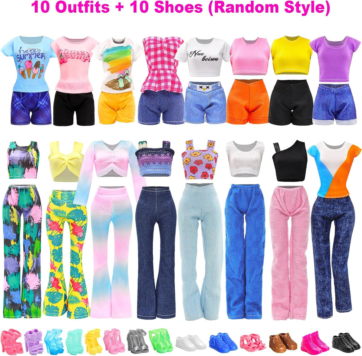 30 PCS Doll Clothes and Accessories Casual Outfit Shoes for 11.5 Inch - image 2