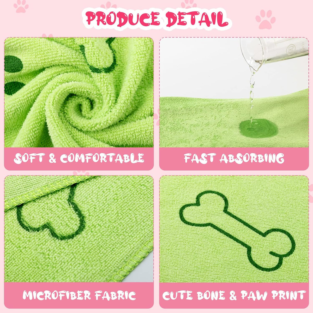 Tatuo 22 Pcs Dog Towels for Drying 20 x 40 Inch Pet Bath Towels - Colorful / Bone Pattern - image 4
