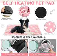 4 Pack Self Heating Cat Pad Self Warming Dog Mat, Heart - Stars / 24 x 35 Inches - image 3