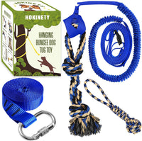 Dog Hanging Bungee Tug Toy: Interactive Tether Tug-of-War for Pitbull - X-Large-Blue-for Single Dog