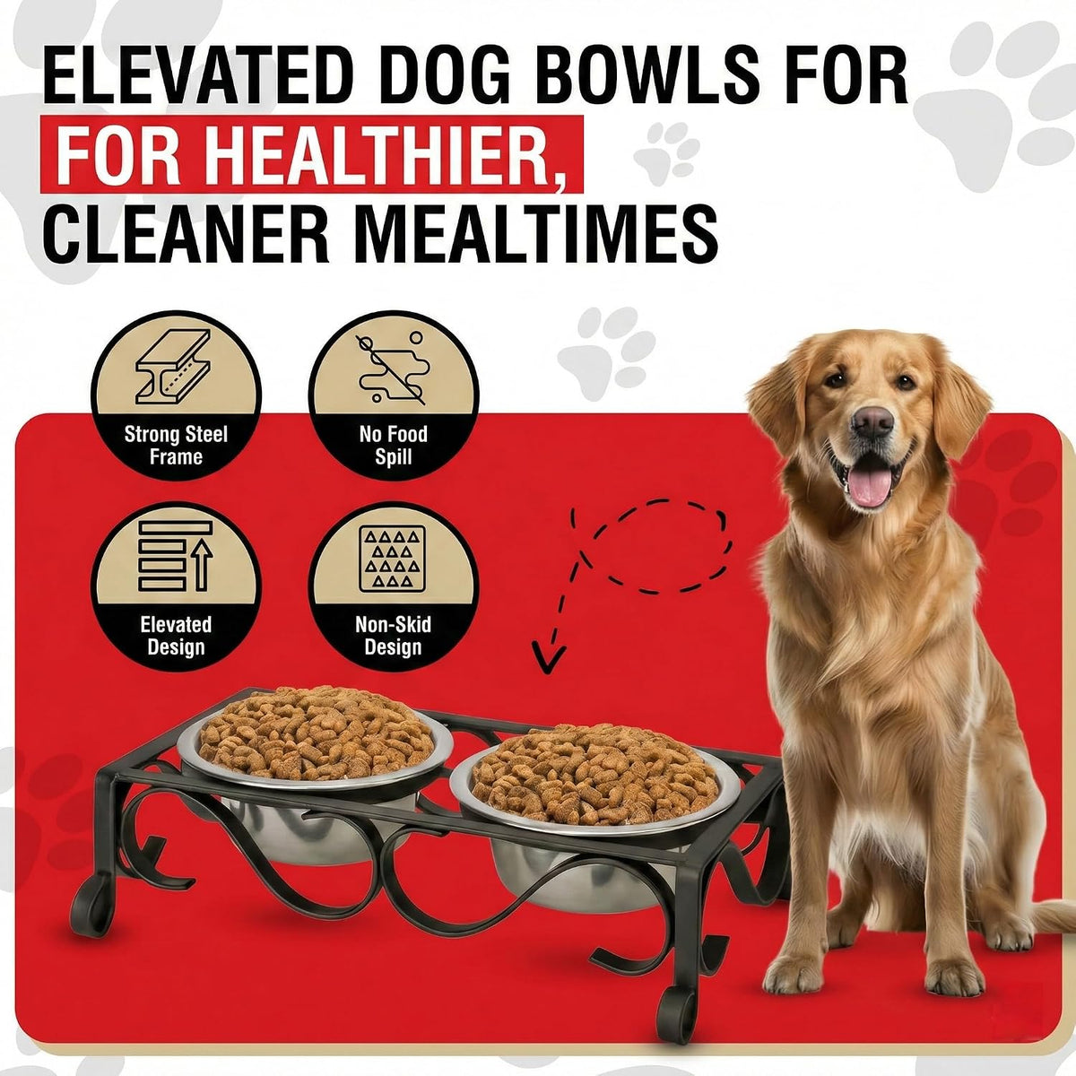 Loving Pets Elevated Dog Bowls - Matte Black / 0.5 Quarts - image 2