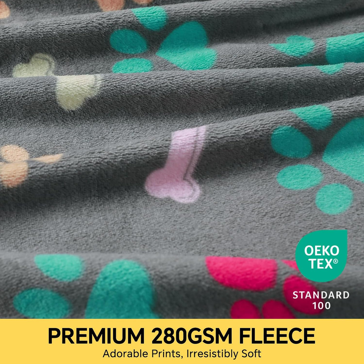 Luciphia 1 Pack 3 Blankets Fluffy Premium Fleece Pet Blanket Flannel - 23x16 inch (Pack of 3) / Bone - image 3