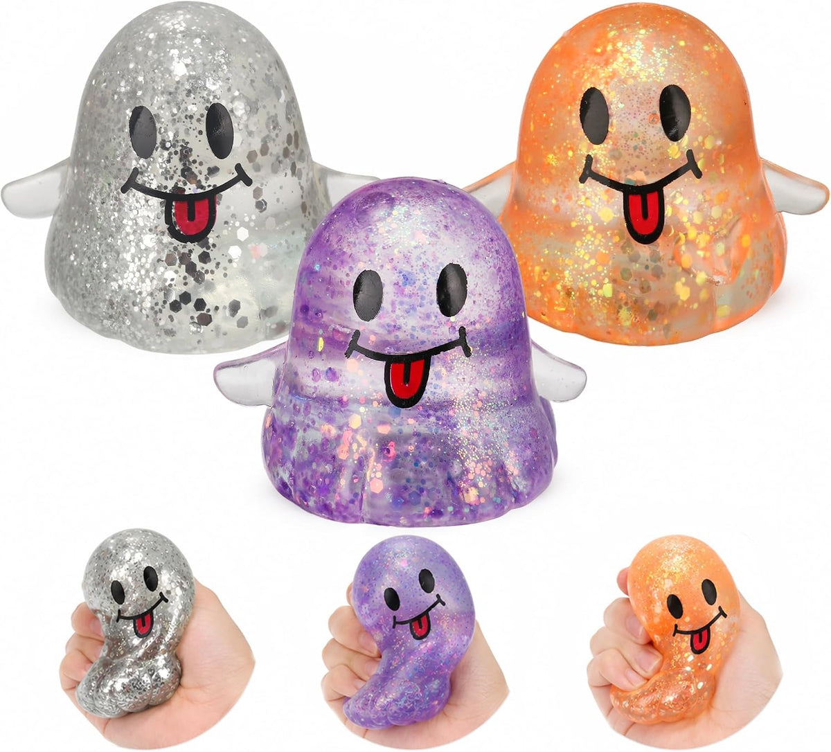 New 6 Packs-Halloween Squishies Toys Slow Rising - 3pc Ghost
