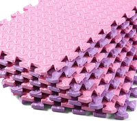 16 Tiles Foam Play Mat, Soft & Safe EVA Foam Mats for Floor - Pink/Purple - image 3