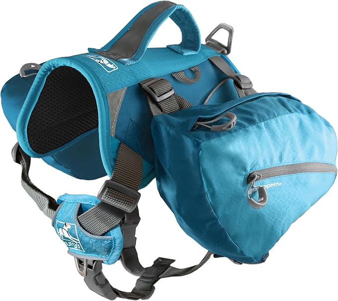 Kurgo Dog Saddlebag Backpack, Back Pack Dog Harness, Hiking Pack for Dogs, Packs for Pets to Wear, Camping & Travel Vest Harness, Reflective, Lightweight, Baxter Pack, for Medium & Large Pets