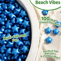 TRENDPLAY 100 star-shaped plastic ball pit balls in pearl gold with storage bag - view 7