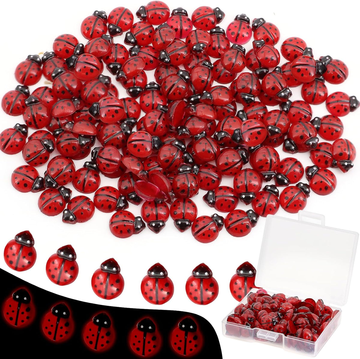 60Pcs Mini Resin Butterflies - 120pcs Mini Ladybugs