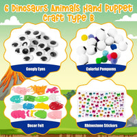 WATINC Hand Puppet Making Kit, Felt Sock Puppet Toys for Kids – Fun for Kids & Family - Dinosaurs B - image 2