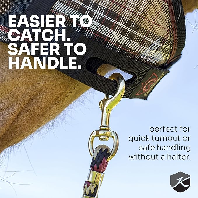 Kensington UViator CatchMask Horse Fly Mask with Web Trim UV Eye Protection Mask for Horse - XL, Imperial Jade