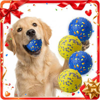 Dog Balls, Indestructible Dog Tennis Balls for Aggressive Chewers – Essentials for Dogs - Blue & Yellow (4-Pack) / Medium (3" diameter) - image 2