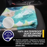 Back Seat Cover for Car Trucks Van SUV,Waterproof Rear Bench Towel Seat Covers for Dogs and Kids,Automotive Backseat Protector (Chrysanthemum)