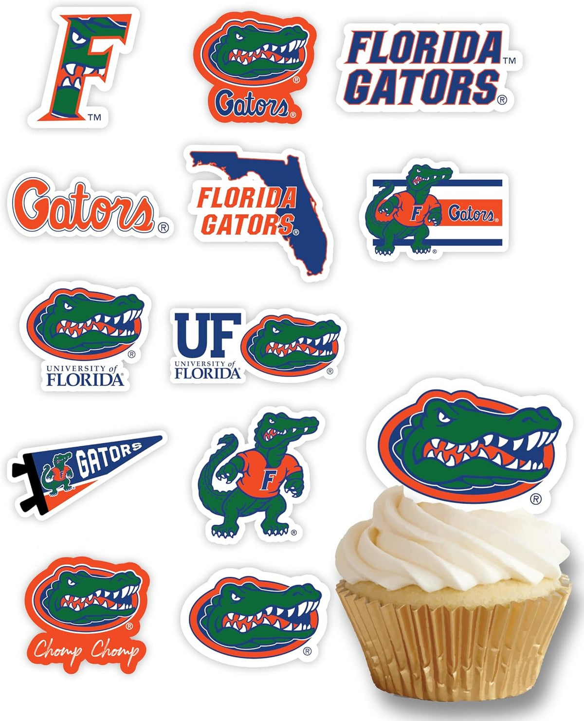 Ohio State Merch Cupcake Toppers & Decorations OSU Party Cake Decor - Florida Gators
