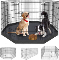 PEEKABOO Foldable Rustproof Dog Playpen with Door, 8 Panels 24"H – Essentials for Dogs - 8 Panels 36"H x 24"W Playpen+Bottom Pad