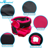 Paw Inspired Washable Dog Diapers, Assorted and White Lining - Assorted (Black Lining) / X-Large (2 ct.) - image 4