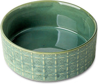 Ceramic Dog Bowl, Dogs Dish for Middle and Small Dogs, Puppy - Green