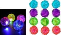 JA-RU Light Up Rubber Spike Balls Fidget Toy 695-4p – Fun for Kids & Family - Spike Balls / 12 Pack of Spike Balls