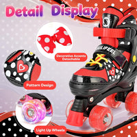 SULIFEEL Adjustable Kids Roller Skates, Light up Wheels – Fun for Kids & Family - G Dots Black / Small - Little Kid - image 2