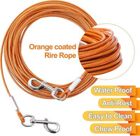 Tie Out Cable for Dogs,150FT Dog Leads,Heavy Duty Tie Out Cable for Large Dogs Up to 125lbs,Durable Dog Runner Tether Line for Outdoor,Yard