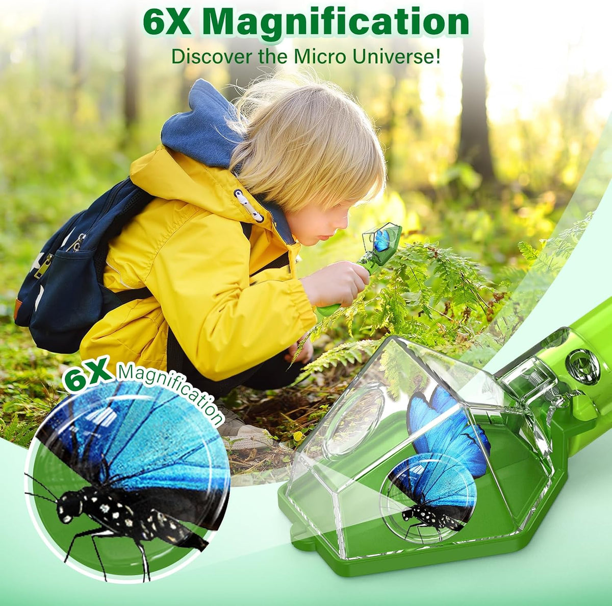 Bug Catcher for kids 6X Magnifier - Green / 1 - image 2