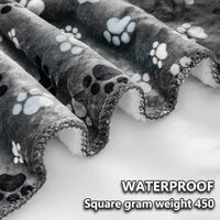 Waterproof Dog Blanket 60x50 Inches - Grey-paw / X-Large (60x80) - image 3