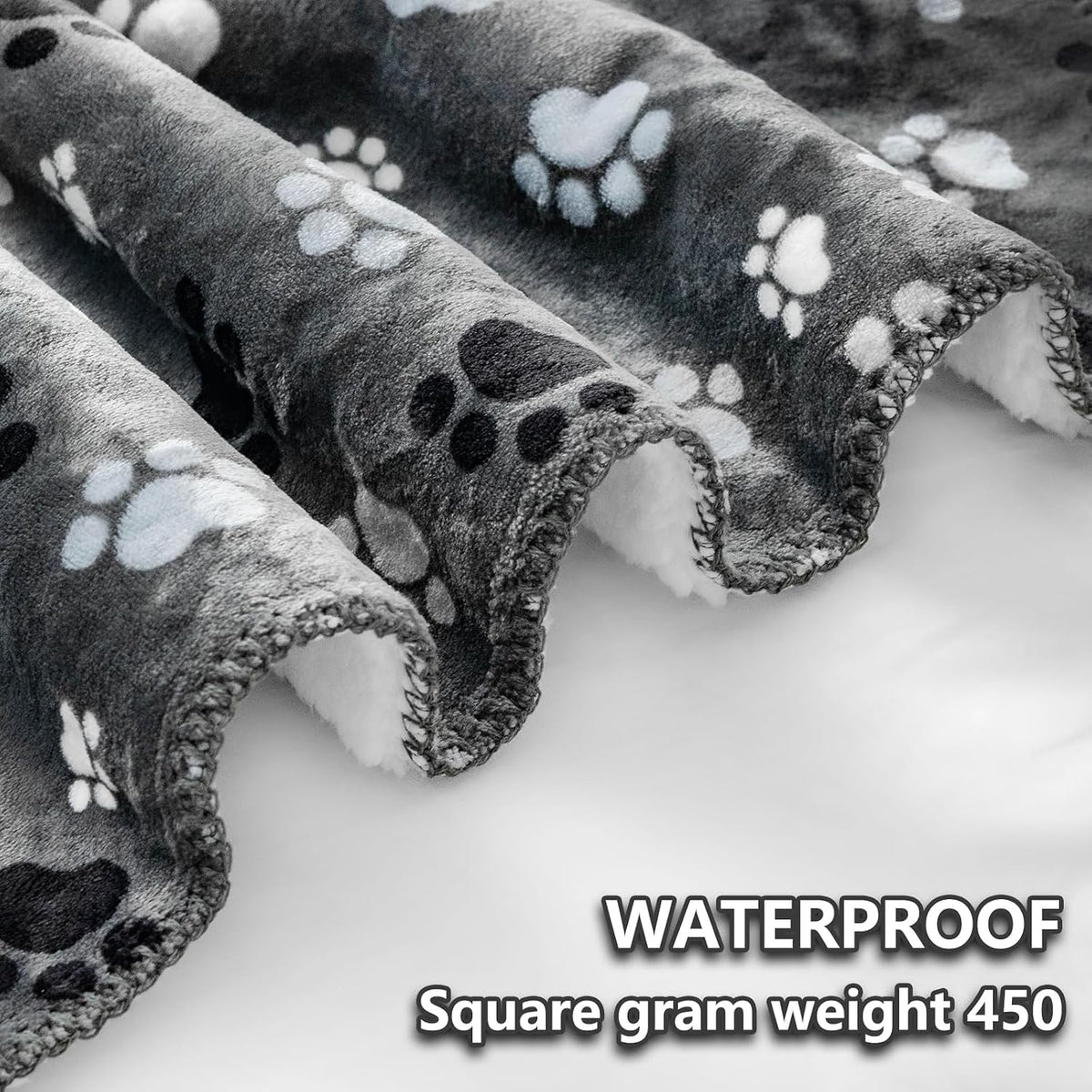 Waterproof Dog Blanket 60x50 Inches - Grey-paw / X-Large (60x80) - image 3