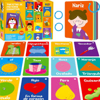 SpriteGru Spanish flashcards for toddlers with colorful cartoon images on rings - view 10