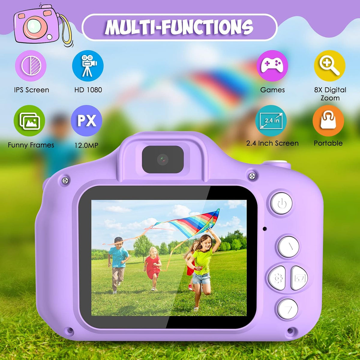 Desuccus Kids Camera for Ages 3-12 - Purple - image 2