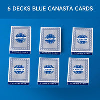 GSE canasta cards, 6-deck blue set with printed point values - view 24